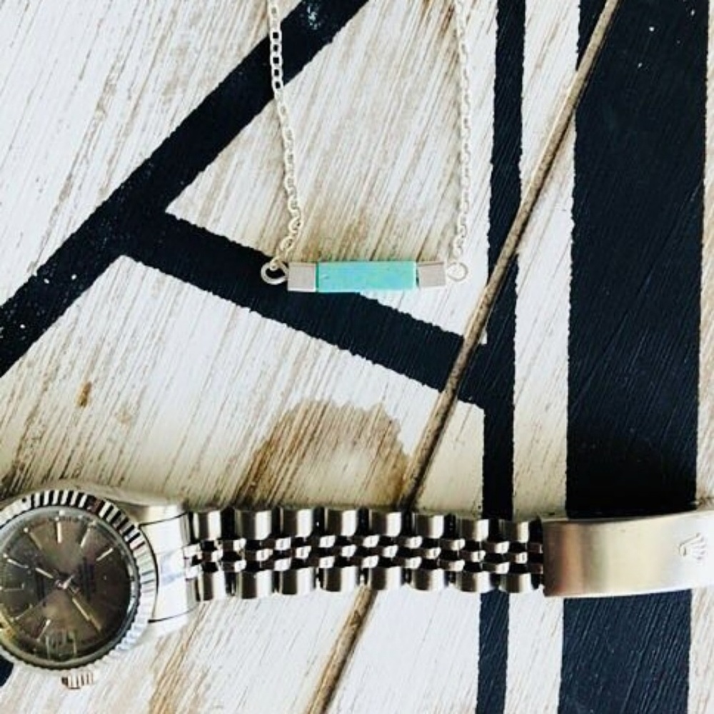 TURQUOISE BALANCE BAR NECKLACE